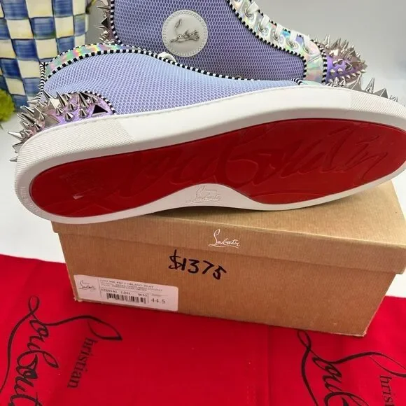 Men’s Christian Louboutin Lou Pik Pik Orlato flat high top sneakers size 44.5 - Picture 10 of 13